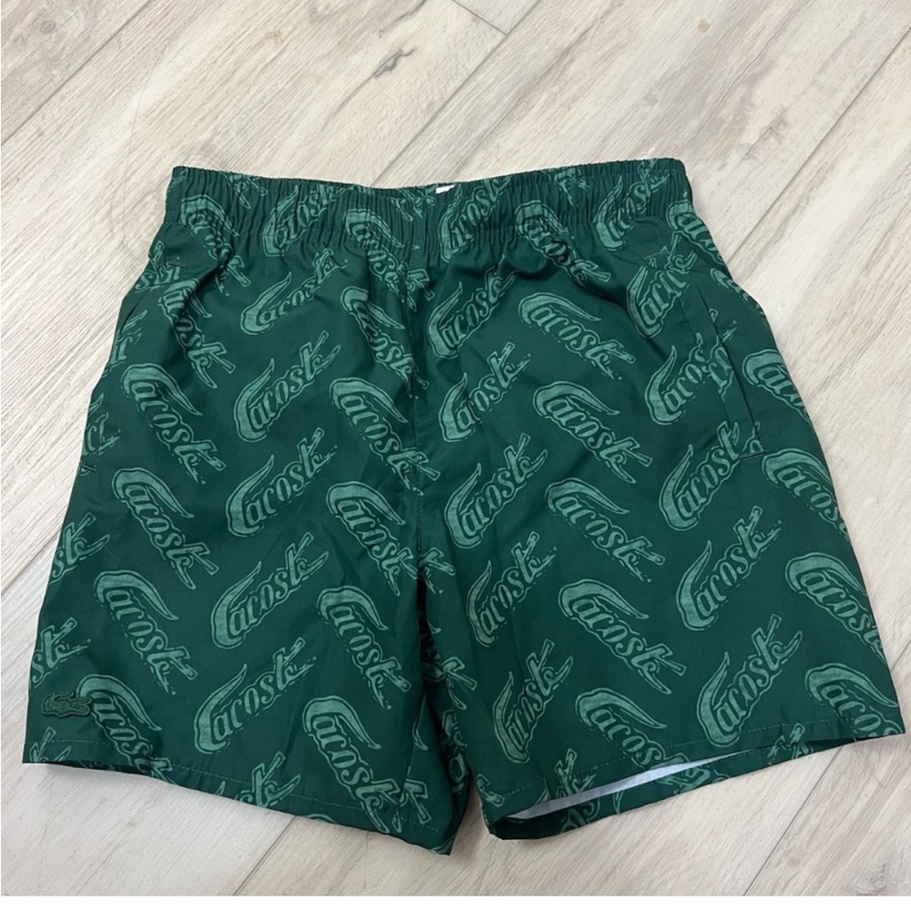 Lacoste logo print swim shorts boys size 8